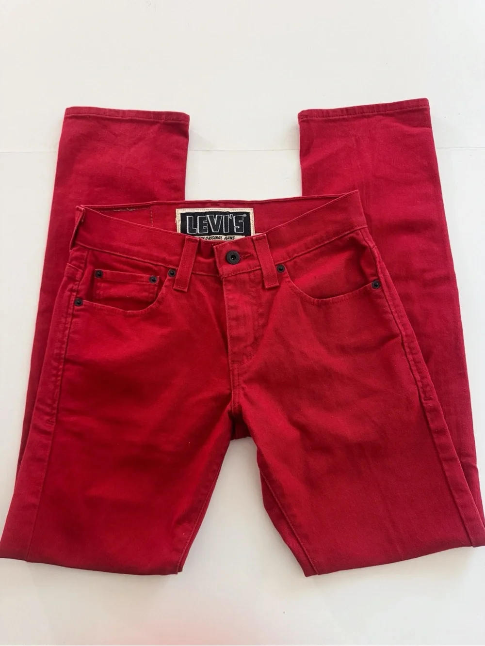 Levi's 511 Skinny Fit Red Denim Jeans Mens 29x30